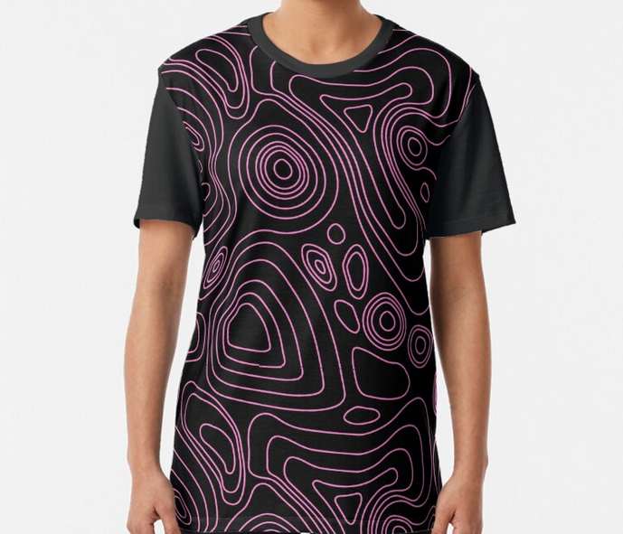 'TERRAIN' T-SHIRT - Black pink