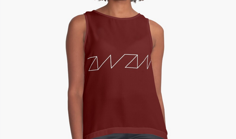 LOGO LINE SLEEVELESS TOP- Maroon