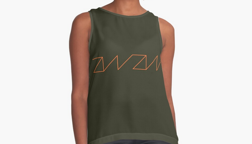 LOGO LINE SLEEVELESS TOP- Olive