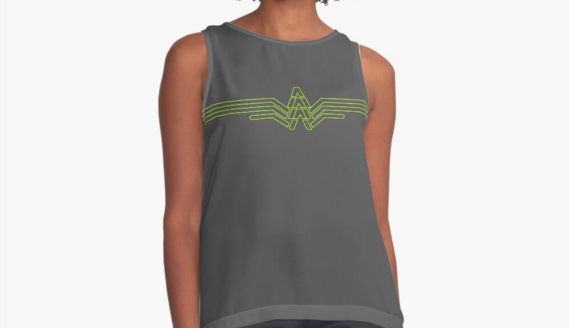 'WING' SLEEVELESS TOP - Grey