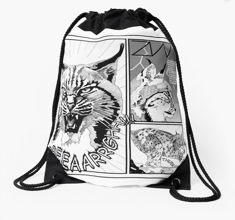 COMIC LYNX DRAWSTRING BAG