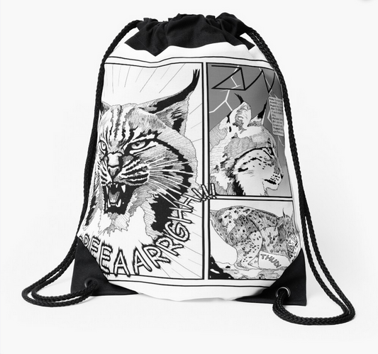 COMIC LYNX DRAWSTRING BAG